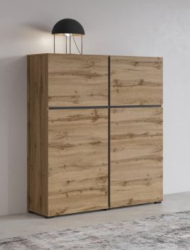 Display Rack - TAYLOR Display Cabinet Oak Wotan 119cm