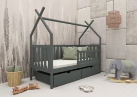 Single Bed - YUNA Wooden 3ft Bed with Storage Graphite