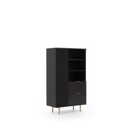 Display Rack - VOKA Display Cabinet Black 80cm