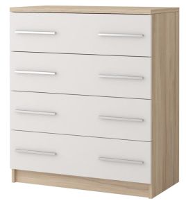 ORMISTON Oak Finish Chest of Drawers - Medium-sized, 4 Drawers