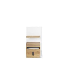 Bedside Table - DENISE Right Side Nightstand Natural Hickory 43cm