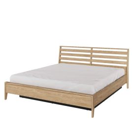 Super Kingsize Bed - CLASSIQUE EU Ottoman Bedframe with Underbed Storage - Oiled Oak
