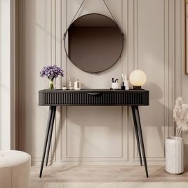 LANTURA Dressing Table Black 100cm