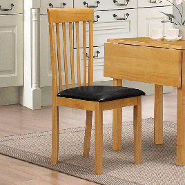 Brighton Dining Chair in Natural Finish with PU Seating - Set of 2