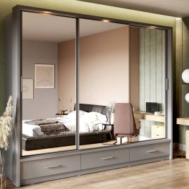 Artimas 23 - 3 Sliding Door Wardrobe 250cm - Grey Matt