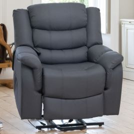 Armchair - SENOVERA Recliner Heated Massager with Electric Lift Assist Chair - Dark Grey