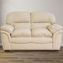 2 Seater - NOCERA Leather Sofa - Cream