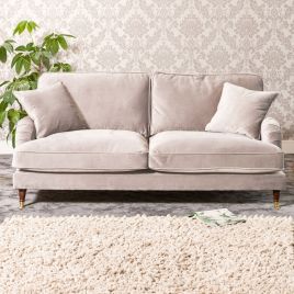 2 Seater Sofa - SOLVARE Velvet Fabric Sofa - Silver