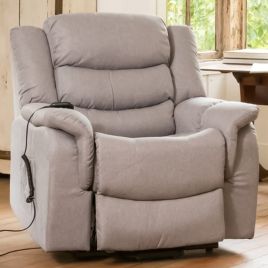 Armchair - SENOVERA Recliner Heated Massager with Electric Lift Assist Chair - Light Grey