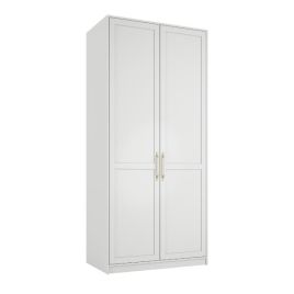 Wardrobe - ASSENT 2 Door Wardrobe White - 100cm