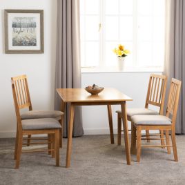 Austin 1+4 Dining Set - Oak Effect Grey Fabric