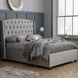 Brantley Super King Size Fabric Bed in 180cm - Grey Velvet