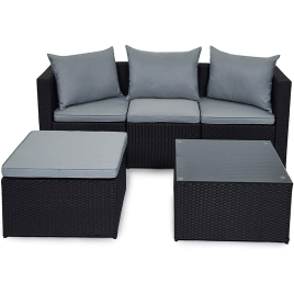 Rattan Garden Trout Conservatory Sofa Set - 3 Colours