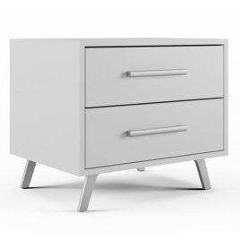 BARNSLEY 2 Drawer Bedside Table - White