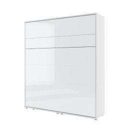 ArtNest Vertical Wall Bed 180cm with Shelves - White Gloss