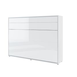 ArtNest Horizontal Wall Bed 140cm - White Gloss