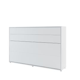 ArtNest Horizontal Wall Bed 120cm with Shelf - White Matt