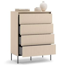 TRADESSA Beige Chest of Drawers - Medium-sized, 4 Drawers