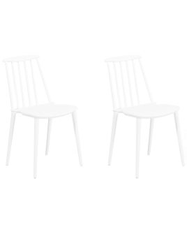 Set of 2 Dining Chairs White VENTNOR