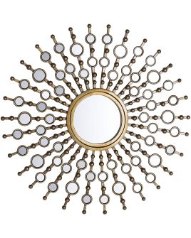 Metal Sunburst Wall Mirror 70cm Gold