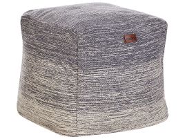 Cotton Pouffe Light Grey HIRRI