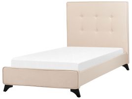 Fabric EU Single Size Bed Beige AMBASSADOR