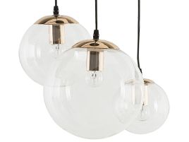 3 Light Pendant Lamp Clear Glass LADON