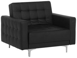 Faux Leather Armchair Black ABERDEEN