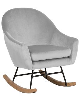 Velvet Rocking Chair Light Grey OXIE