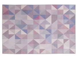 Area Rug 140x200cm Grey with Blue