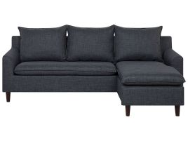 Reversible Fabric Corner Sofa Dark Grey ELVENES