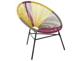 PE Rattan Accent Chair Multicolour Yellow ACAPULCO