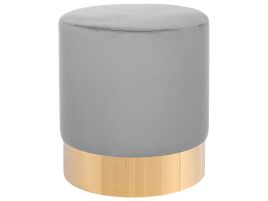 Velvet Pouffe Grey SOPHIA