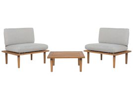 2 Seater Acacia Wood Garden Sofa Set Grey FRASCATI