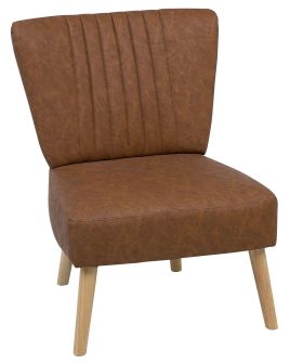 Faux Leather Armchair Golden Brown VAASA