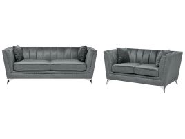 Velvet Sofa Set Grey GAULA