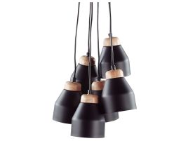 6 Light Pendant Lamp Black CESTOS