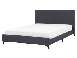 Fabric EU King Size Bed Dark Grey AMBASSADOR