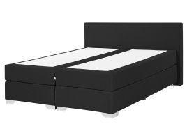 Fabric EU King Size Divan Bed Black PRESIDENT