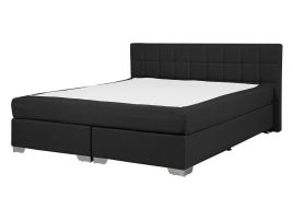 Fabric EU Double Divan Bed Black ADMIRAL