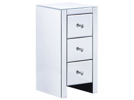 Silver Chest of Drawers - NOVA Tallboy Small Chest  3 Drawers  Mirrored