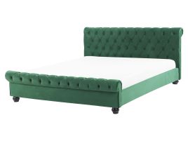 Velvet EU King Size Bed Emerald Green AVALLON