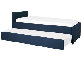 Fabric EU Single Trundle Bed Blue MARMANDE