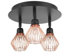 3 Light Metal Ceiling Lamp Copper VOLGA