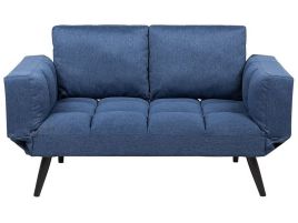 Fabric Sofa Bed Navy Blue BREKKE