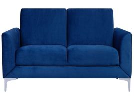 2 Seater Velvet Sofa Navy Blue FENES