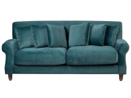 3 Seater Velvet Sofa Teal EIKE