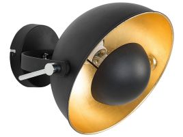 Metal Wall Lamp Black and Gold THAMES II