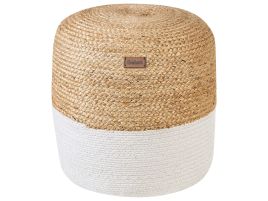 Jute Pouffe White DALAMA