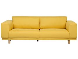 3 Seater Fabric Sofa Yellow NIVALA